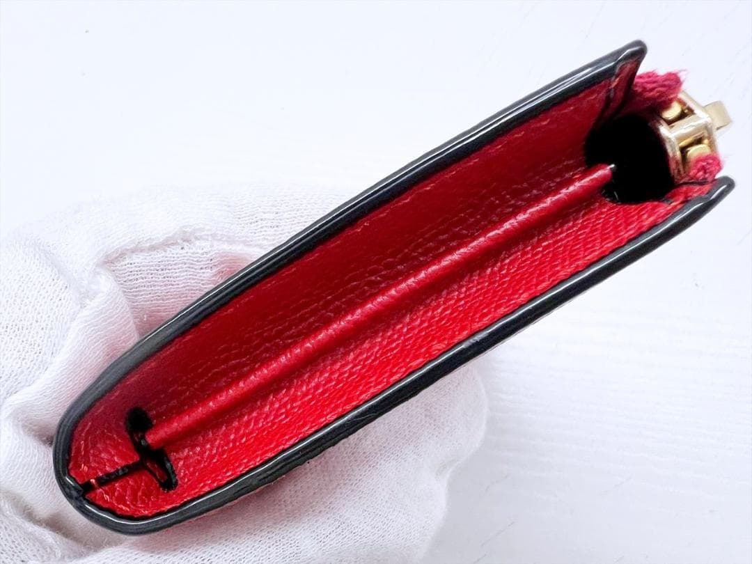 美品　ヴァレクストラ　グレインカーフスキン　L字　キーリング付き　ケース