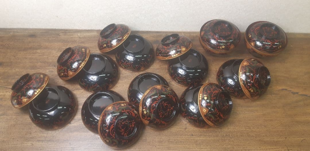 ☆松竹梅 蒔絵 煮物湾 10客セット☆ 漆器 浄法寺 秀衡椀 南部 懐石料理