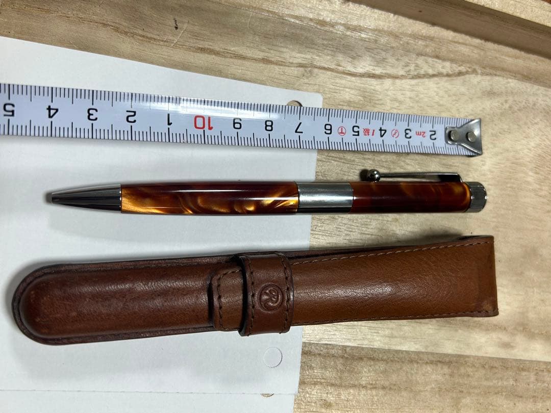 ROMEO ロメオ No.3細軸 ボールペン イタリアンアンバー専用ケース付き