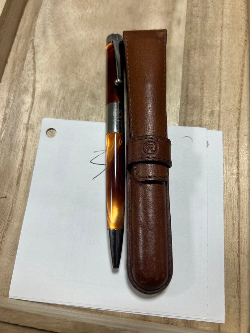 ROMEO ロメオ No.3細軸 ボールペン イタリアンアンバー専用ケース付き