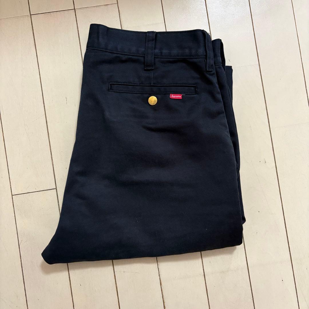 Supreme 黒 チノパン 34
