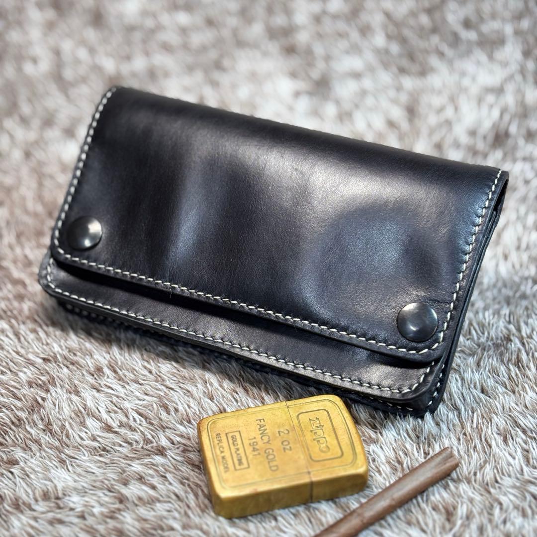 ◎柔らかい二つ折り.スムース革シャグポーチ◎