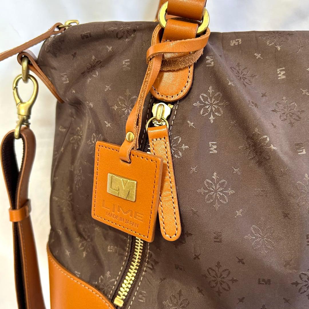 LIME 撥水 モノグラム 2way A4 トート キャメル 名刺入れおまけ