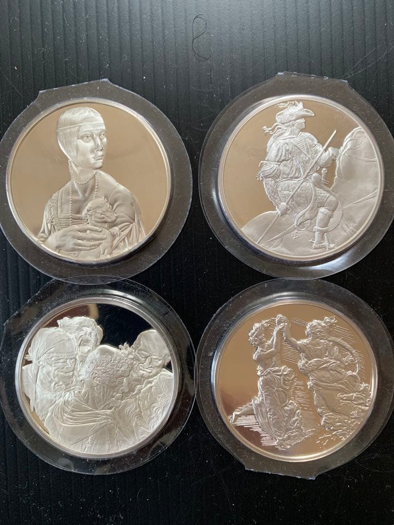 フランクリンミント レオナルドダヴィンチ銀メダル18枚 銀製【約合計918g】