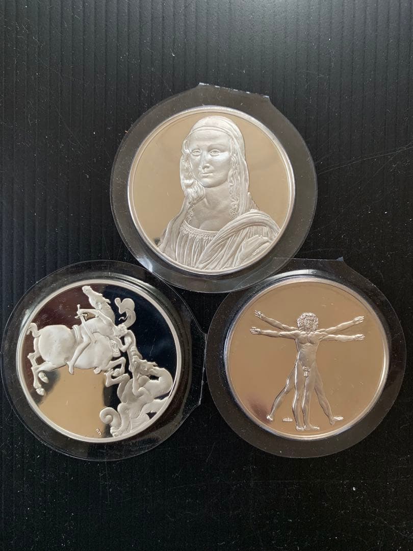 フランクリンミント レオナルドダヴィンチ銀メダル18枚 銀製【約合計918g】