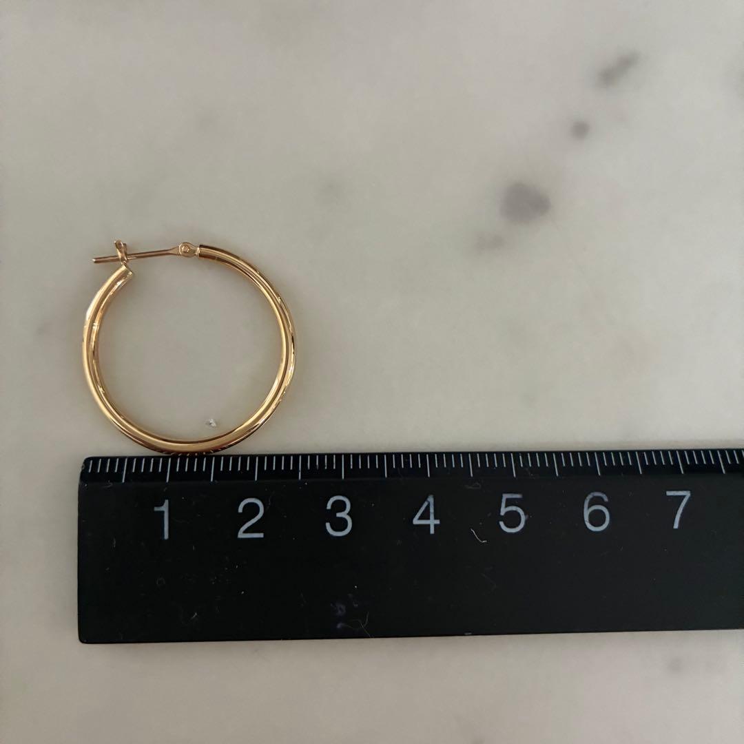 美品　18kフープピアス