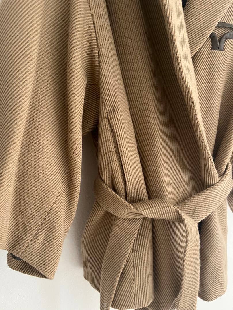 cabanaカバナ ケイト カシュクールジャケットコート　ペイズリー柄玉虫色