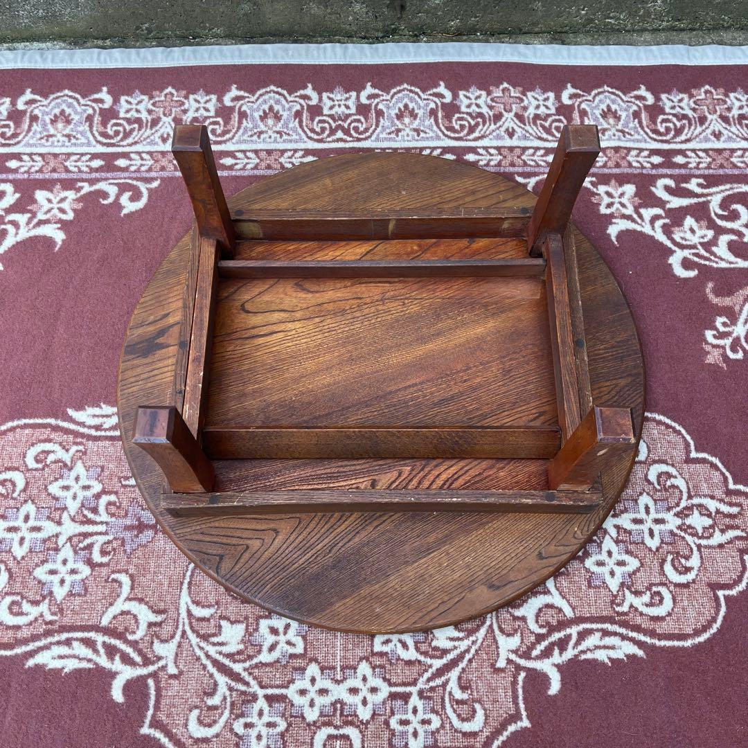 古家具アンティーク◾️木製無垢材 ちゃぶ台 円卓 ローテーブル 机