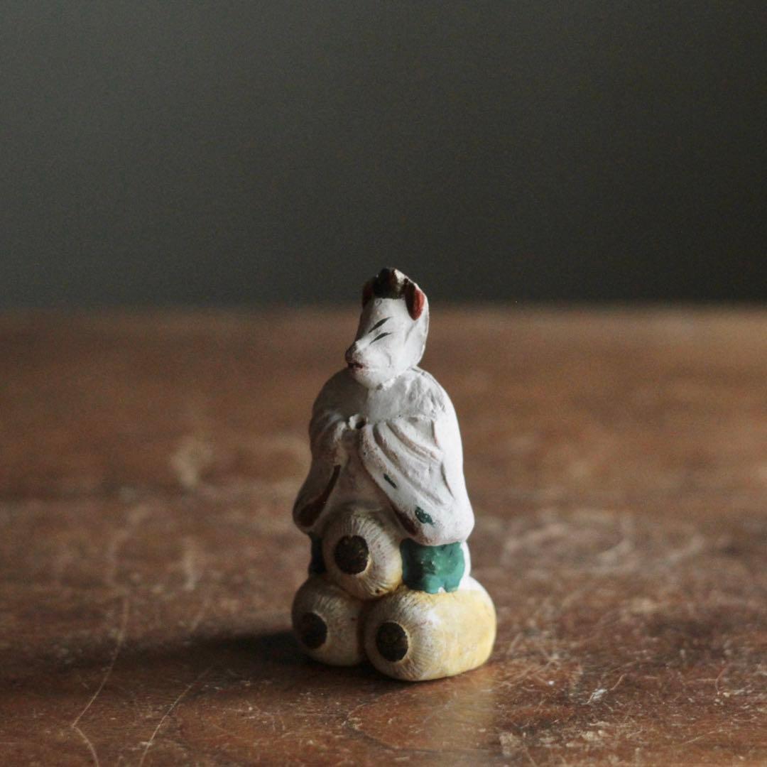 古作 土人形 狐 伏見土人形 民芸 郷土人形 古道具 アンティーク