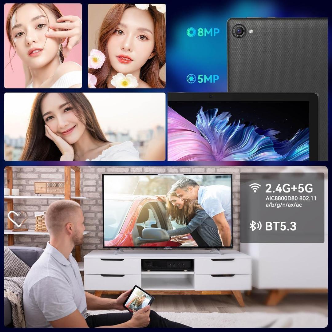 Android14 タブレット 10インチ WiFi 6 BT5.3対応 8コア