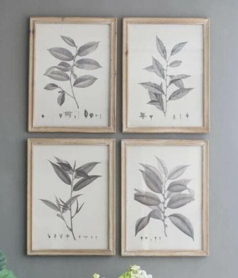 額絵 植物 アートフレーム 4枚セット ボタニカル ナチュラル AN-80196