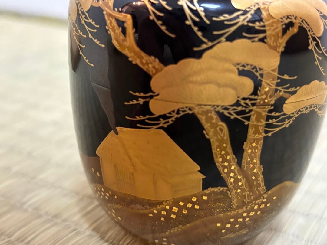 茶道具 棗 中棗 塩釜蒔絵 山中塗