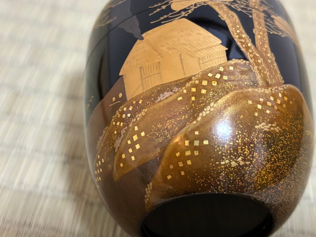 茶道具 棗 中棗 塩釜蒔絵 山中塗