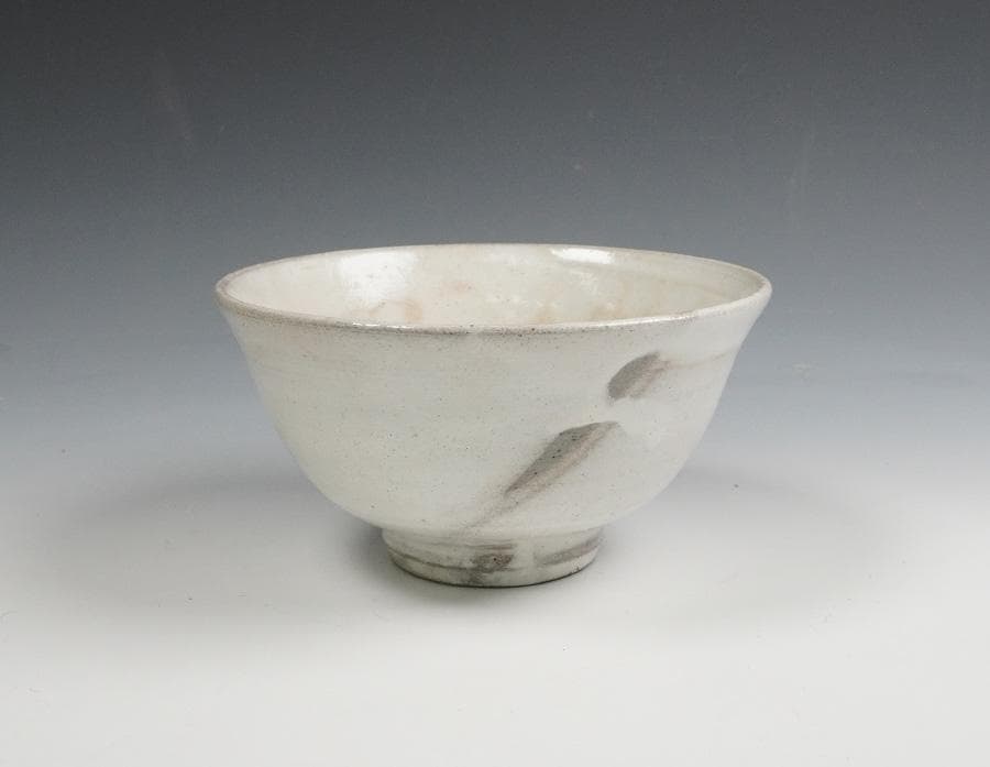 千漢鳳　粉引茶碗 銘「瑞雲」