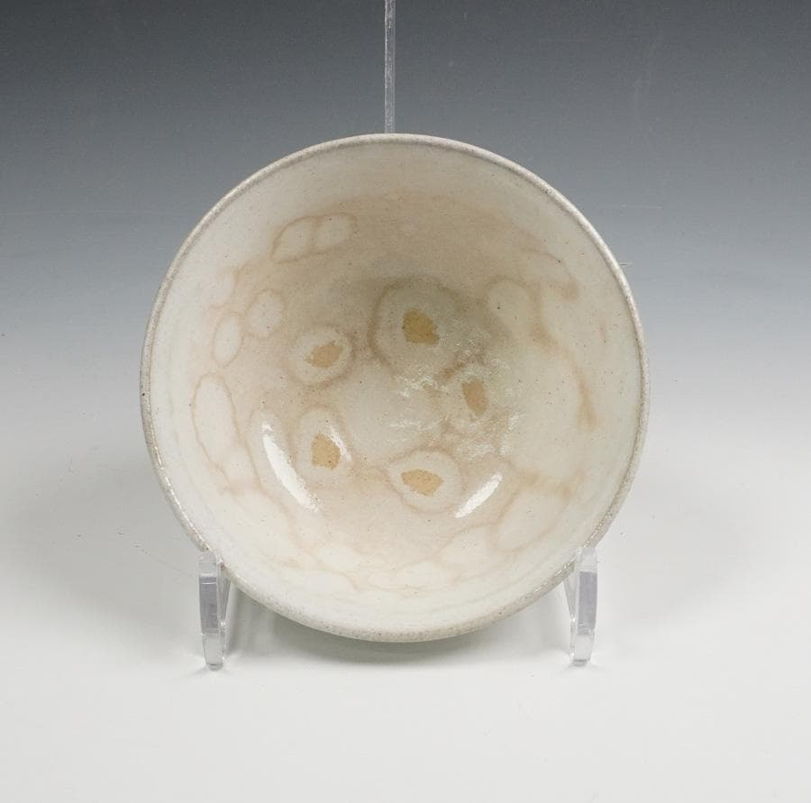 千漢鳳　粉引茶碗 銘「瑞雲」