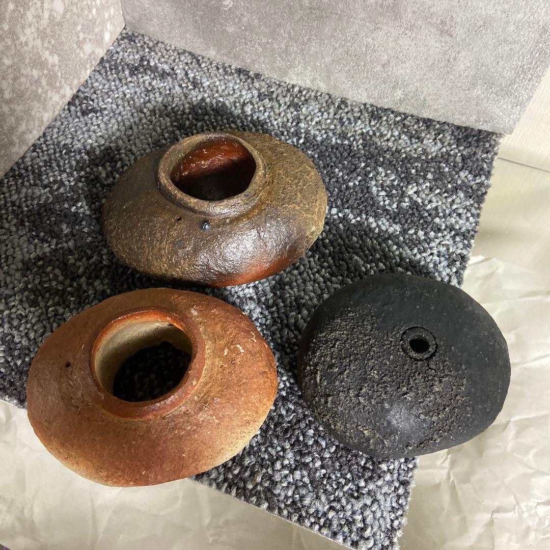 備前焼　脇本博之　香炉　花器　花瓶　一輪挿し　緋襷　窯変　カセ　置物　インテリア