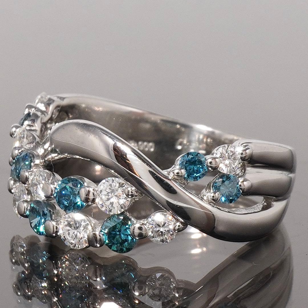 ダイヤ リング ダイヤモンド 1.02ct ブルーダイヤ プラチナ 指輪 1ct