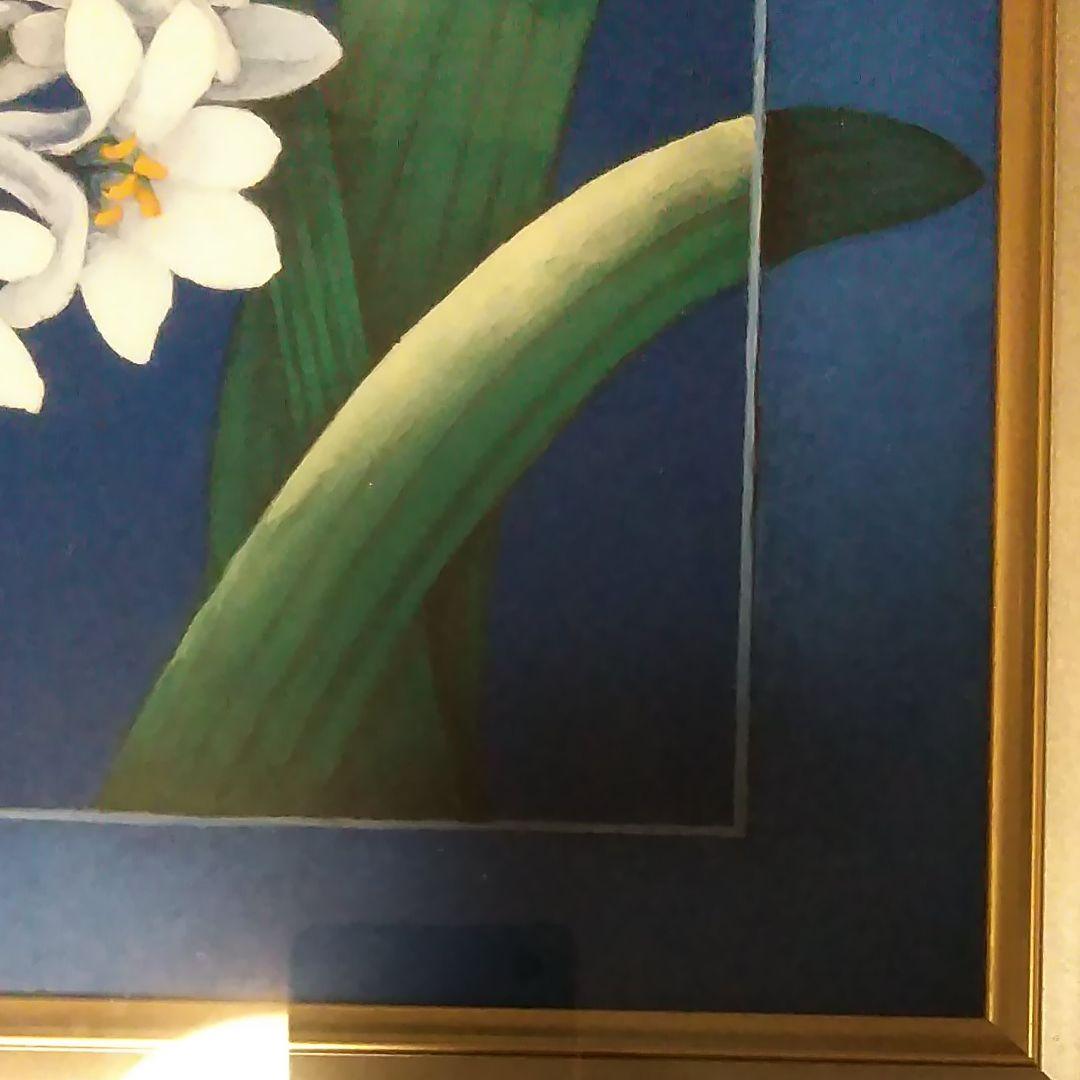 日本画(13)　白い花