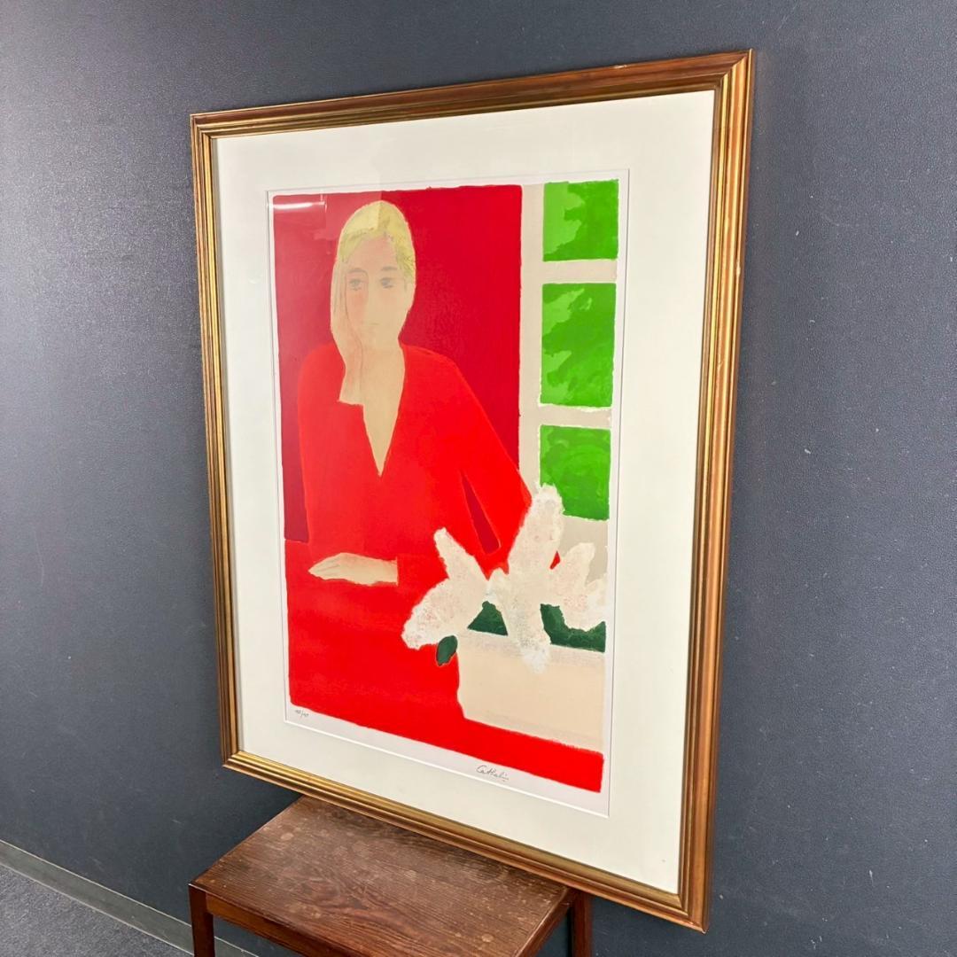 ベルナール・カトラン「ルバティエールのレジーヌ」リトグラフ 大作 直筆サイン入