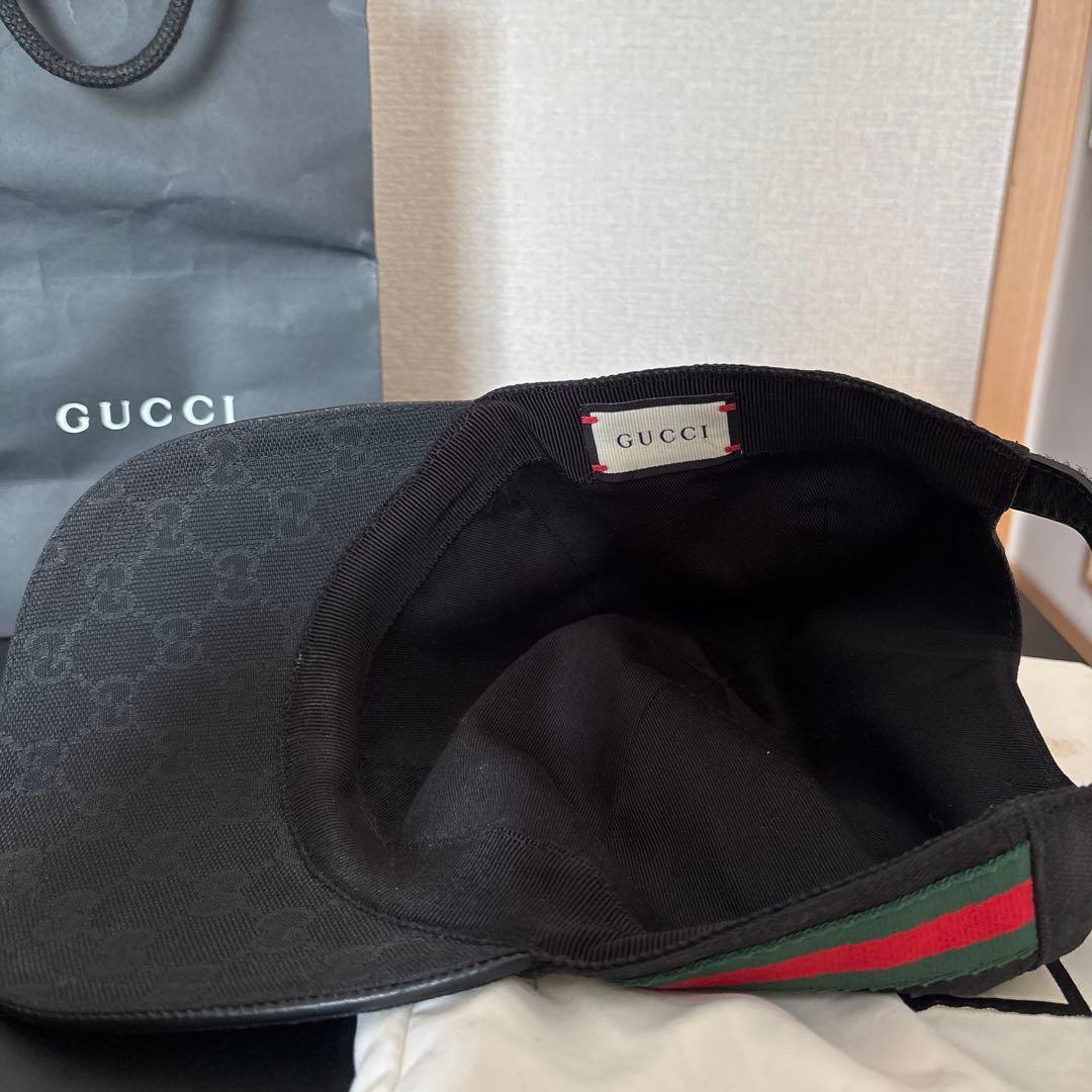 GUCCI グッチ オリジナルGGキャンバス ベースボールキャップ 黒