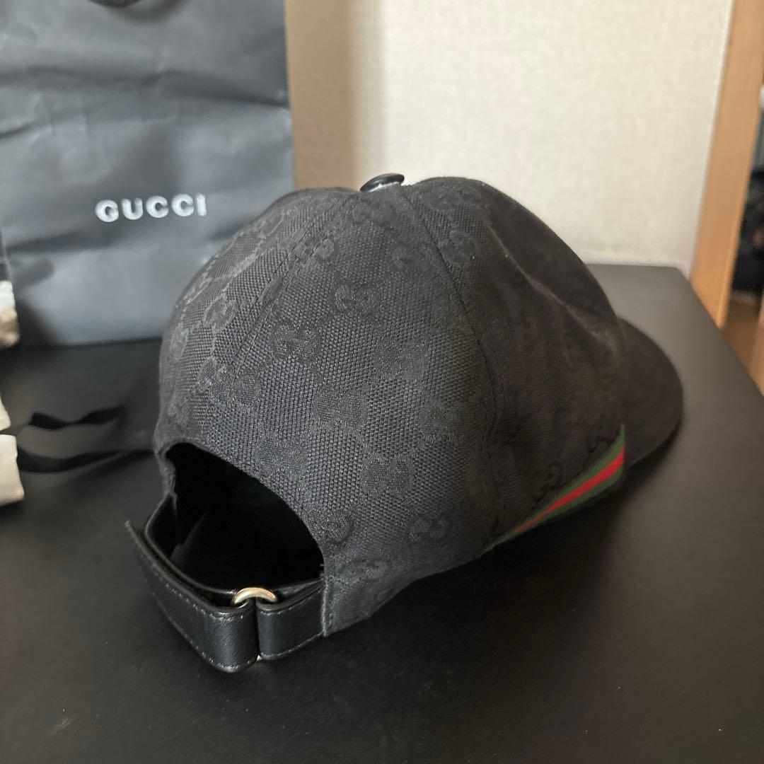 GUCCI グッチ オリジナルGGキャンバス ベースボールキャップ 黒