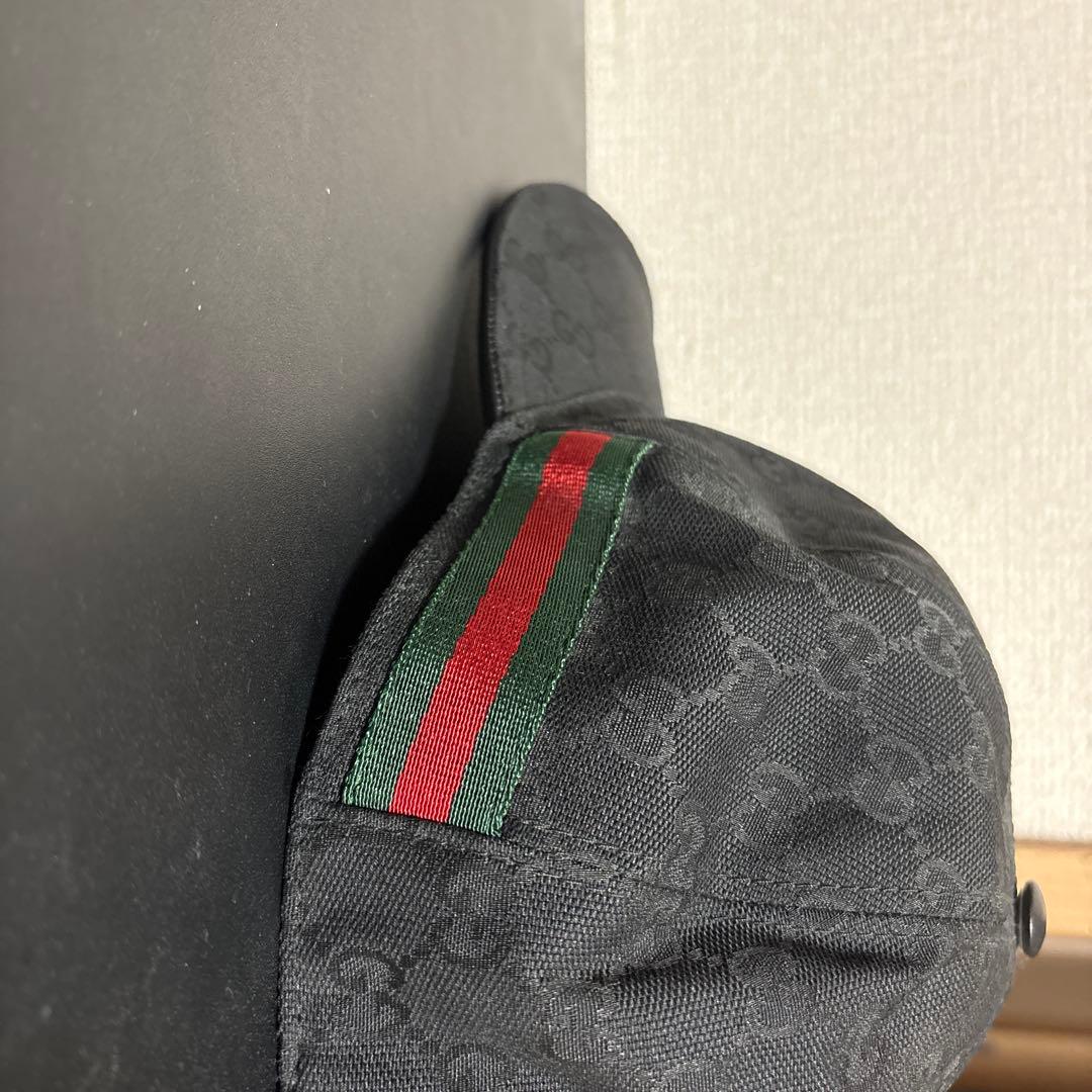 GUCCI グッチ オリジナルGGキャンバス ベースボールキャップ 黒
