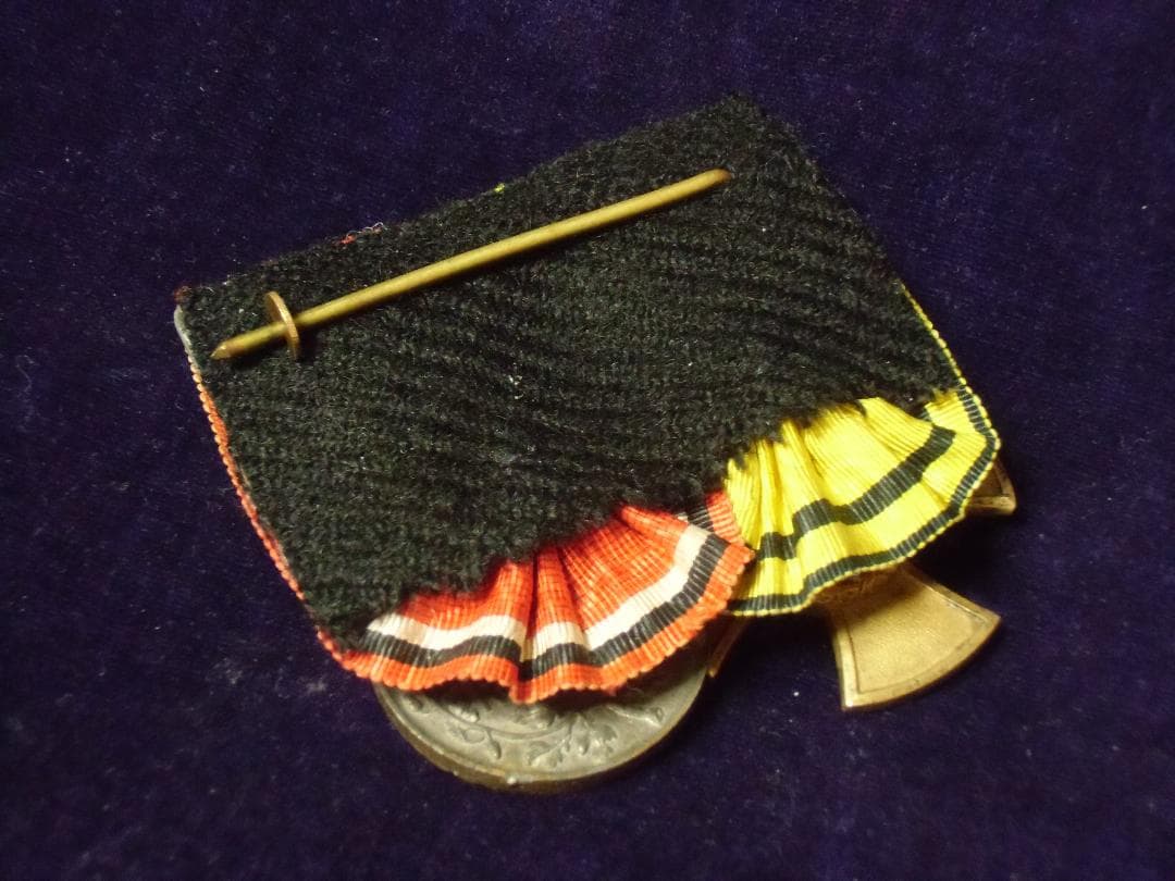 W帝政ドイツ軍/ヴュルテンベルク王国＊ヴィルヘルムス十字章２連メダルバー（実物）