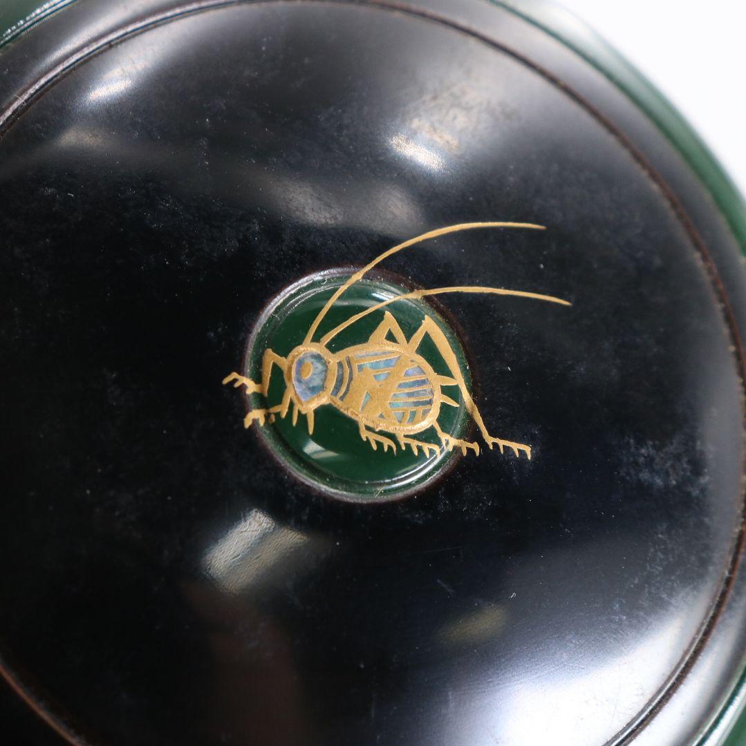 辻石斎作 秋草に鈴虫蒔絵 香合 茶道具 共箱共布　C900