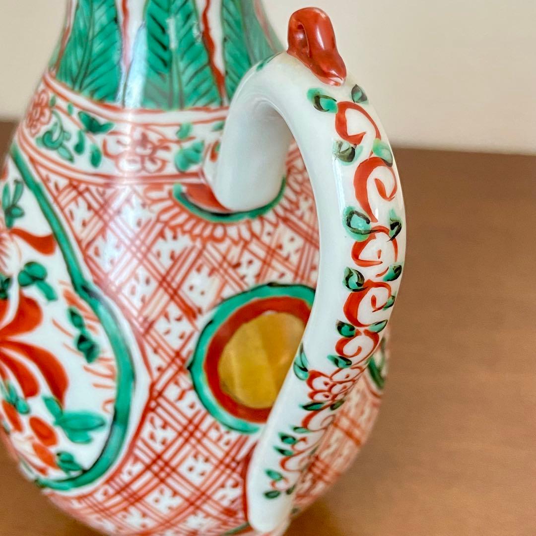 煎茶道具 盛盞瓶 赤絵　高野昭阿弥　共箱　茶器　水注　水差し　磁器　仙盞瓶