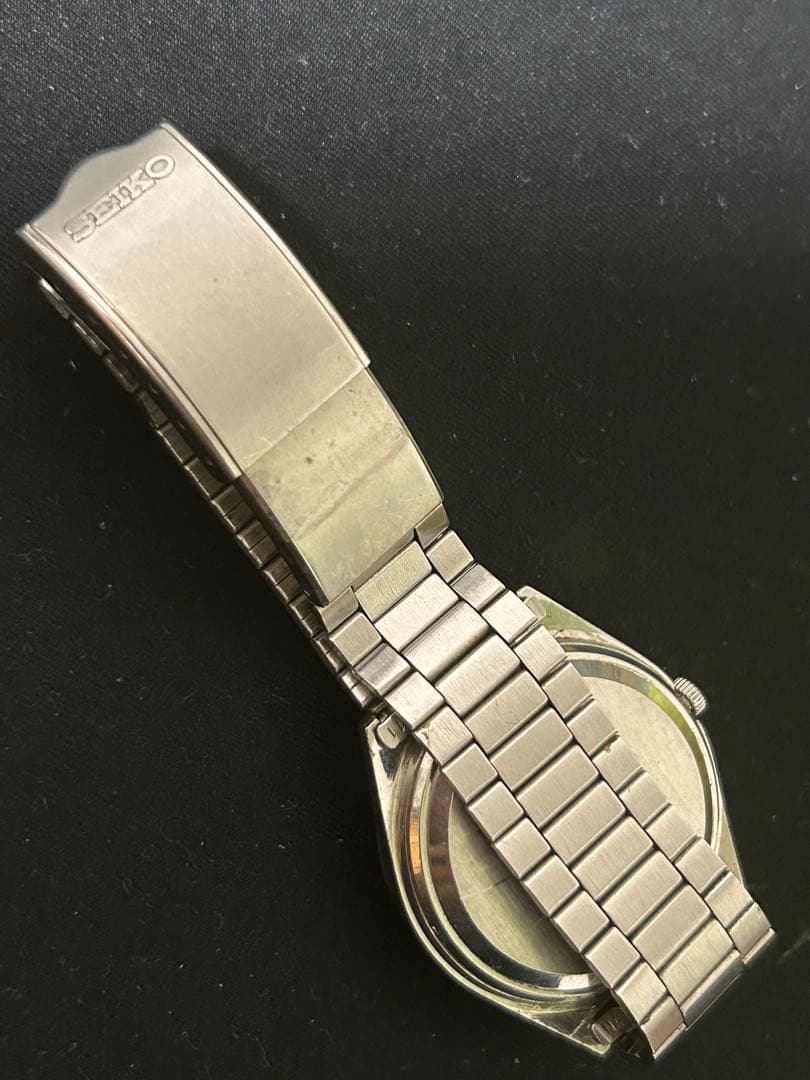 SEIKO タイプII. レトロクォーツ カットガラス　ブルー　稼働品