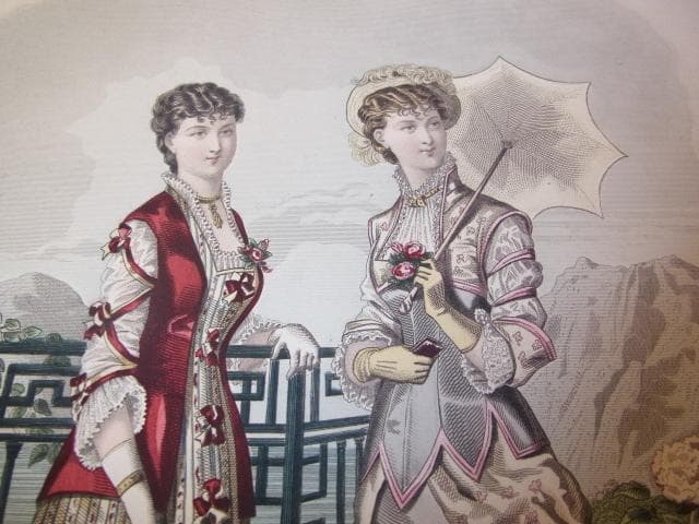 1879年銅版画◆フランス ファッション誌『ラ・モード・イリュストレ』No.33