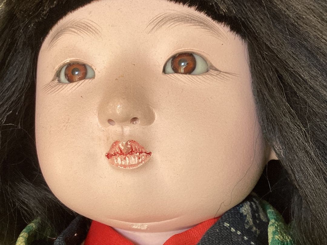 市松人形 竹取物語　松菊　抱き人形　ビスクドール　アンティークドール約45cm