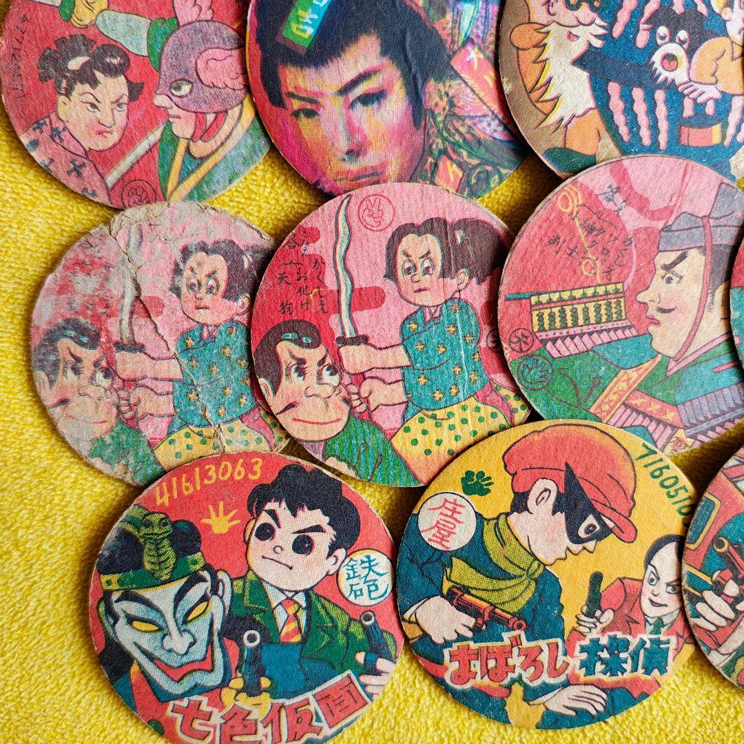 昭和レトロ めんこ 40枚 まとめ売り 当時物 戦後 昭和30年代前半 実使用品