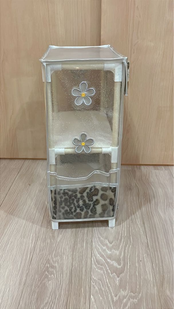 Sanrio ハローキティ　クリア収納ラック　平成レトロ　ヒョウ柄