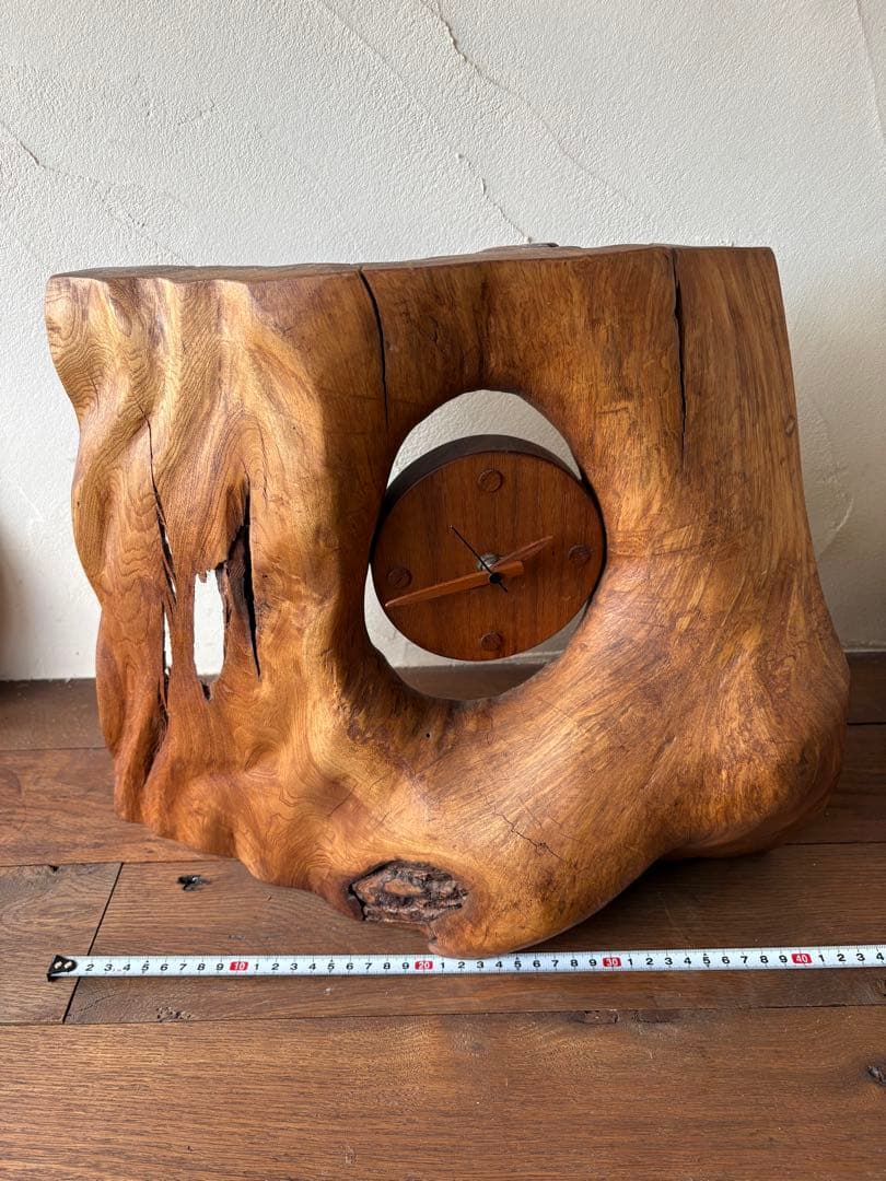 木製　時計　オブジェ