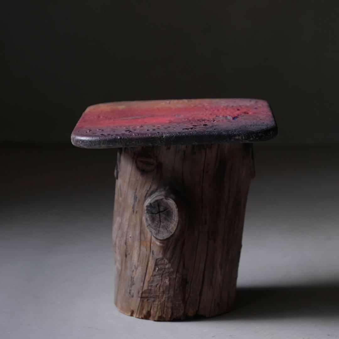 古い作業台　オブジェ 展示台 花台 座卓 古家具 古道具 アンティーク レトロ