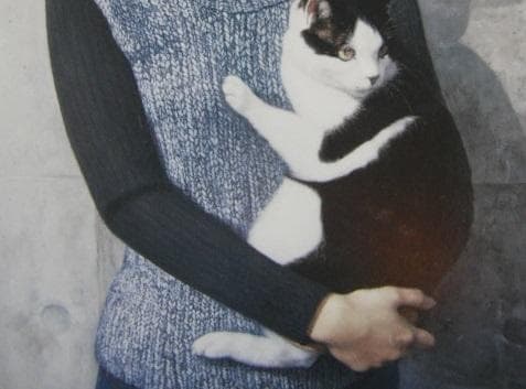 中上誠章、【奈緒】、希少な額装用画集より、新品額装付、状態良好