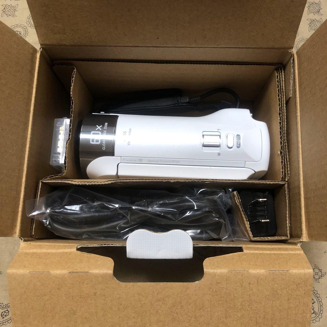 ほぼ新品 SONY HDR-CX470 ホワイト ビデオカメラ 完品
