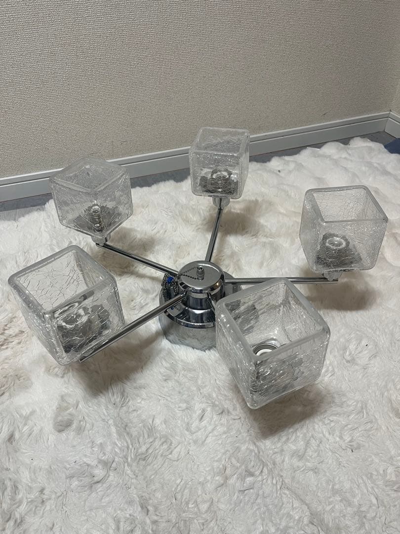 【廃盤】【極美品】 キシマ アンティーク風 5灯 シーリングライト クリア