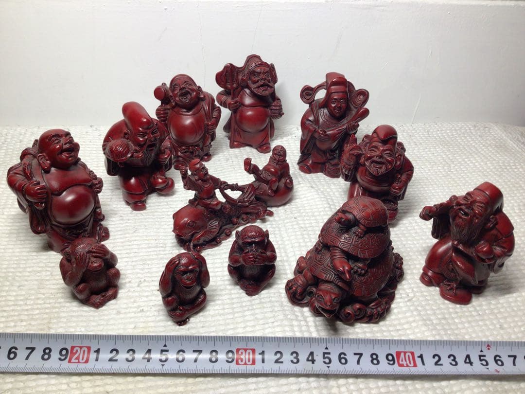 縁起物 彫刻 工芸品置物 七福神 国際交流 外交視察団代表〜贈与品 開運 風水