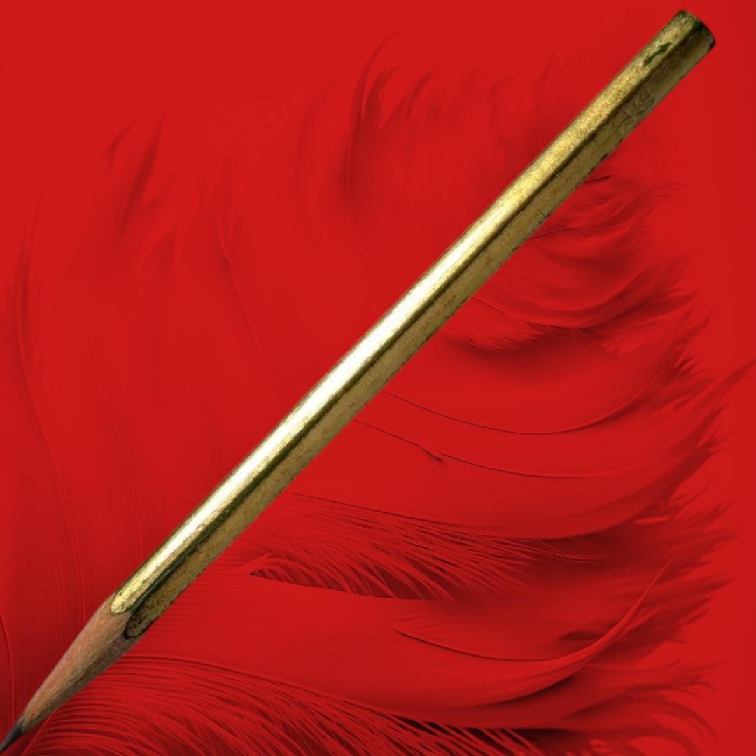 【本物の金箔】金筆　金箔付け鉛筆HB　一点物