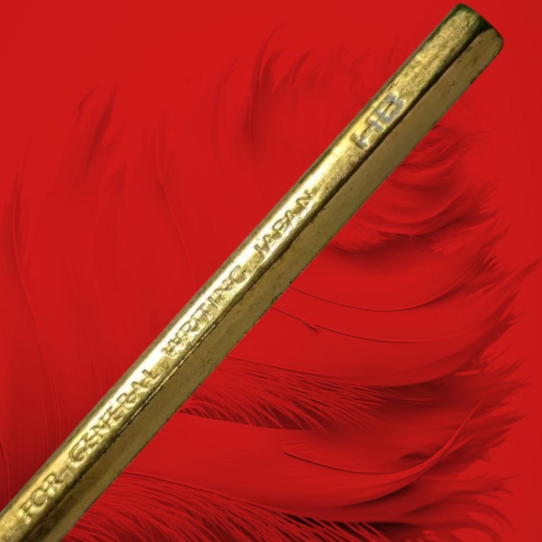 【本物の金箔】金筆　金箔付け鉛筆HB　一点物