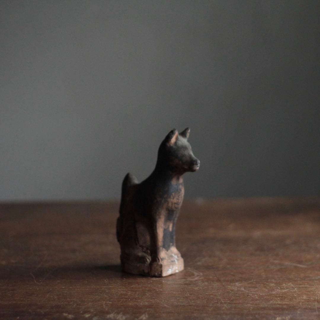 土人形 お稲荷さん 割れ補修 郷土人形 古美術 古道具 アンティーク オブジェ