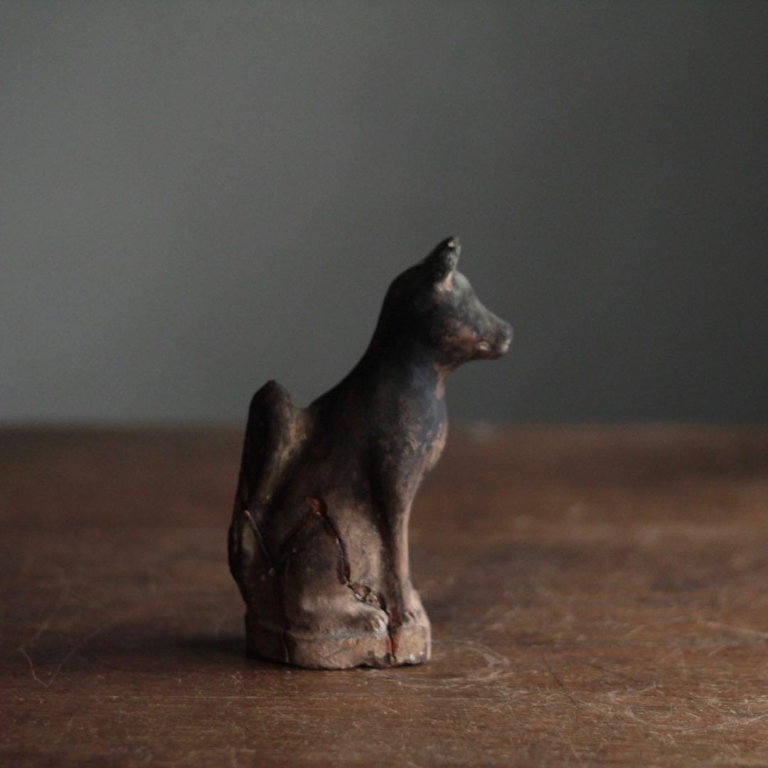 土人形 お稲荷さん 割れ補修 郷土人形 古美術 古道具 アンティーク オブジェ