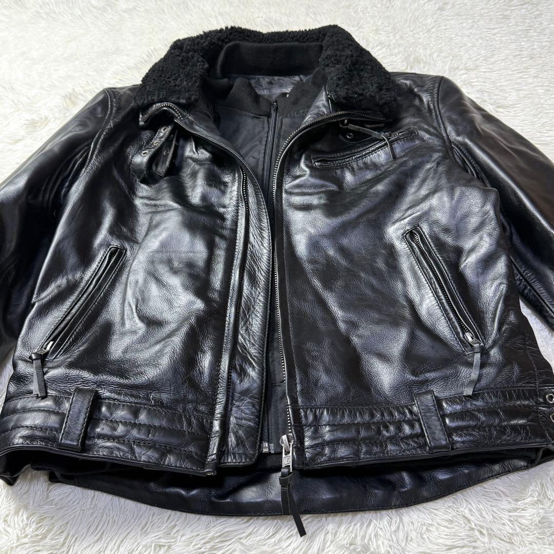 極美⭐️Liugoo Leathers ブラックレザー ライダースジャケット G1