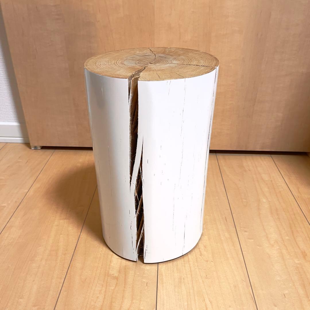 【極美品】ジェルバゾーニ/log/サイドテーブル/ログ/ホワイト/S