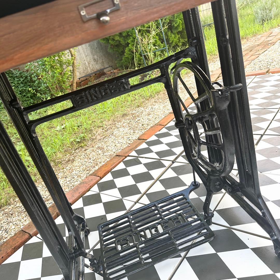 SINGER アンティークミシンテーブル 引き出し付き