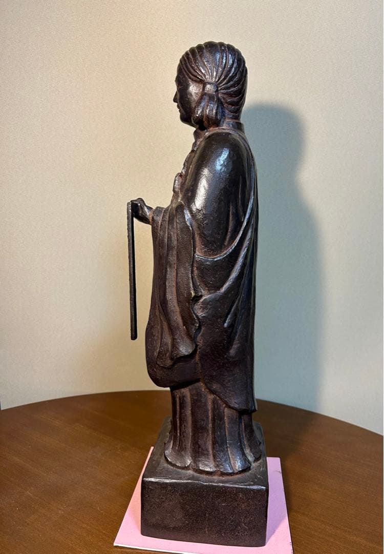 金工家 板坂辰治 銅造　聖徳太子像　共箱 置物 彫刻 彫像