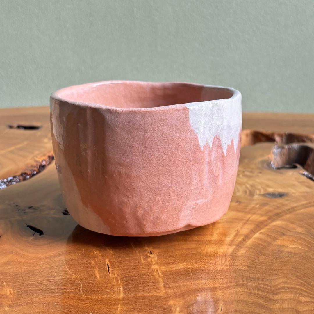 加賀光悦うつし　昭楽造　赤楽抹茶碗　茶道具　共箱(417)