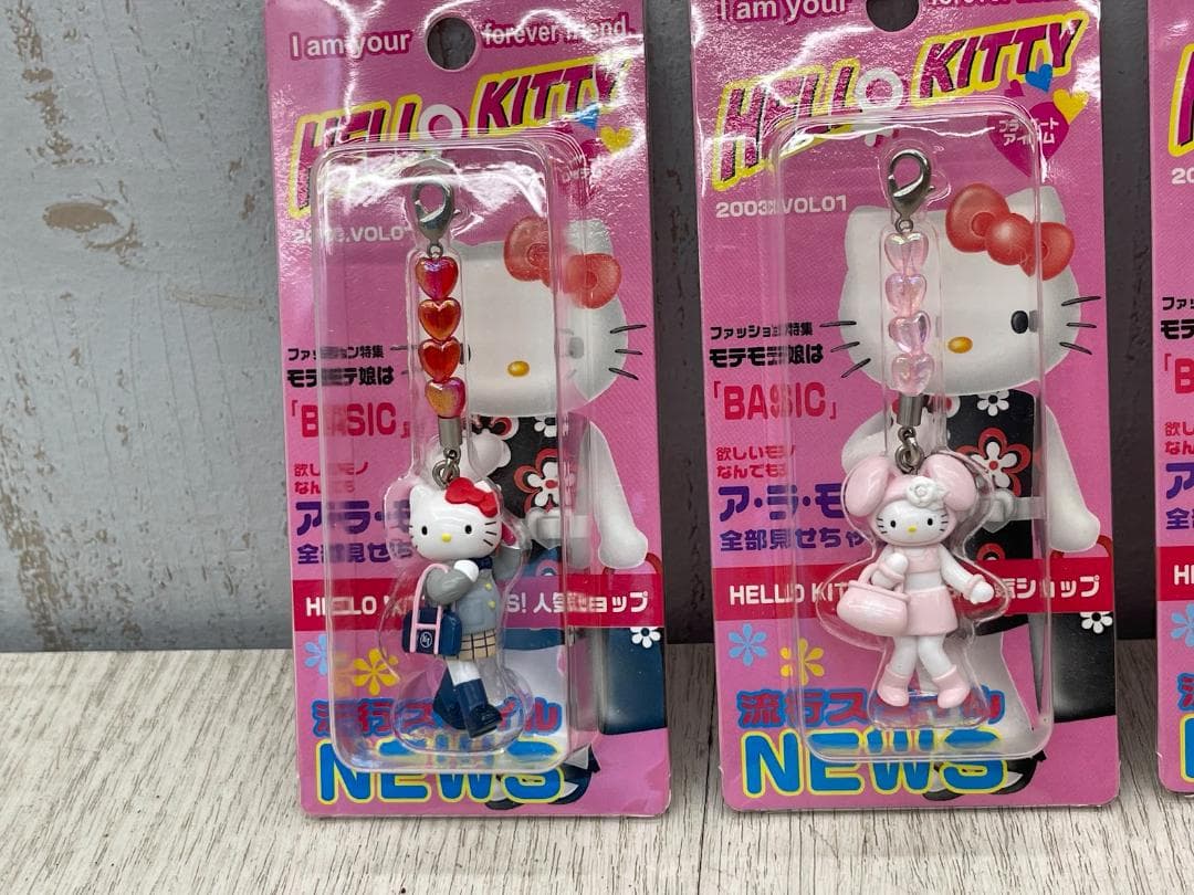ハローキティ 2003年 ラインストーンストラップ 他 5種 コンプリートセット